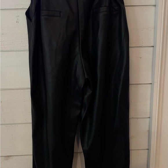 Lucy Paris Faux Leather Paperbag High Waist Ankle Pants Black - Picture 5 of 16